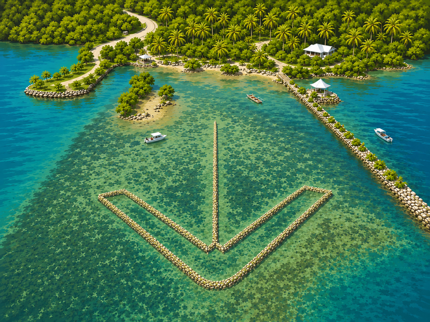 A traditional Yapese fishing trap